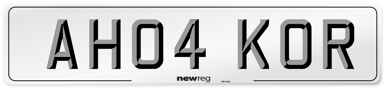 AH04 KOR Number Plate from New Reg